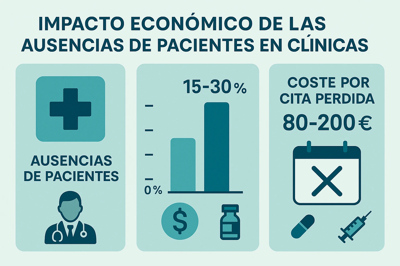 Gráfico del impacto de ausencias en citas médicas